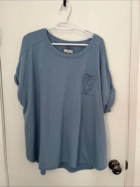 Cupio Oversized Pocket Tee - Dusty Blue